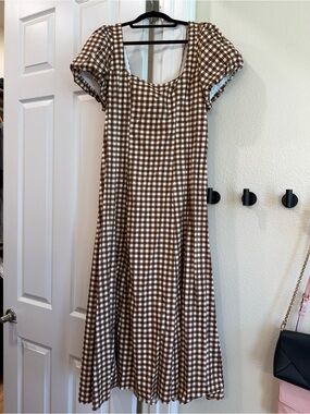 princess polly baby blue dress Rose Garden Tied Shoulder Maxi Dress Brown L main image 0